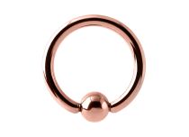 Anneau Acier Doré Rose avec Boule | Itc