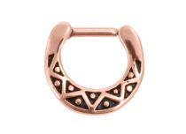 Anneau Septum Acier Doré Rose avec Charnière à motif | Itc