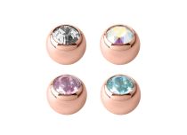 Boule Acier Doré Rose avec Cristal Facette à Vis | Itc
