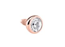 Disque Acier Doré Rose vis interne à Cristal Blanc | Itc