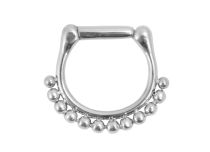 Anneau Septum Acier Charnière motif Chaine de Billes |Itc
