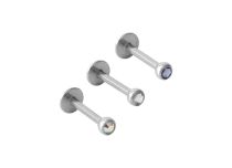Labret Acier Cristal Facette 3 mm Coloré |Itc