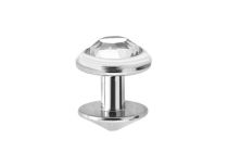 Implant dermique titane st&eacute;rile disque 3 mm strass blanc 1,2x1,8 mm