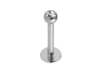 Labret titane stérile strass blanc disque 4 mm boule 2,5 mm boîte 10 pcs