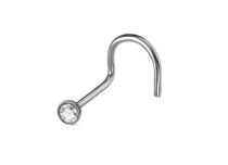 Stud nez titane stérile 0,8x2,3 mm cristal blanc petite courbe boîte 10 pcs