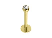 Labret Titane PVD Gold Stérile Strass Blanc à Boule 3 mm | Itc