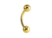 banane piercing titane PVD Gold boules 3 mm stérile
