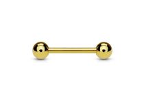 Bijou piercing barbell titane doré PVD Gold stérile avec boules