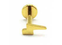 Labret Titane PVD Gold Interne Stérile motif Éclair | Itc