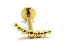 Labret Titane PVD Gold Filetage Interne Stérile motif Griffé Arc de Billes | Itc