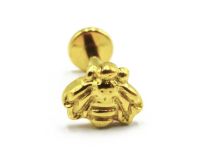 Labret Titane PVD Gold Interne Stérile motif Abeille | Itc