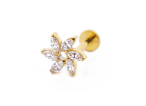 Labret Titane PVD Gold Interne Stérile motif Moulin à Strass | Itc