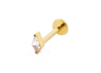 Labret Titane PVD Gold Threadless Stérile motif Losange à Strass | Itc