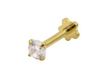 Labret Titane interne PVD GOLD stérile 1,2x8 motif strass griffé | iTC