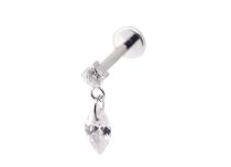 Labret Titane Interne Stérile motif Strass et Oval | Itc