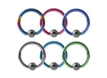 Anneau Titane Coloré Boule Hématite 4 mm | Itc