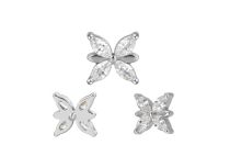Accessoire interne Titane motif papillon strass blanc | iTC
