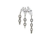 Accessoire interne Titane  0.9 motif losange blanc multistrass chaine