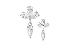 Accessoire interne Titane  0.9 motif 3 pétales pendant strass blanc | iTC