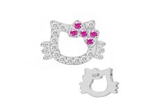 Accessoire interne Titane 0.9 motif chat kawaii strass blanc | iTC