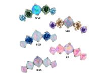 Accessoire interne Titane griffé  0.9 motif rond strass opale  | iTC