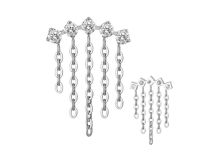 Accessoire interne titane 0.9 motif 5 strass chaîne blanc