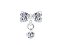 Accessoire interne Titane 0.9 motif nœud papillon pendant strass blanc | iTC