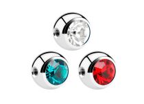 Boule Acier vis latéral Cristal Facette Clair Coloré | Itc