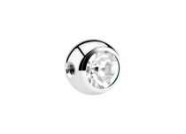 Boule Acier vis latéral Cristal Facette Blanc | Itc