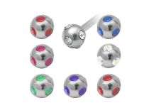 Boule Acier vis pour Bijoux 1,2 à Cristaux Colorés| Itc