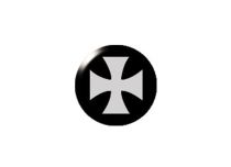 Boule Acier Push Clip motif Croix Templier | Itc