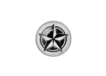 Boule Acier Push Clip motif Étoile Noir et Blanc | Itc