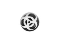 Boule Acier Push Clip motif Danger biologique | Itc