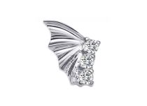 accessoire interne  titane 0,9mm motif chauve souris strass blanc
