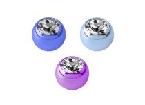 Boule Titane Coloré avec Cristal Blanc pour bijou 1,2 mm | Itc