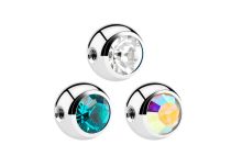 Boule Titane vis latéral pour Bijou 1,2 mm avec Cristal Coloré | Itc