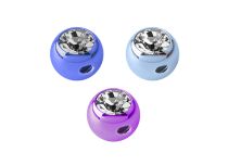 Boule Titane Coloré cristal blanc vis latéral pour bijou 1,2 mm | Itc