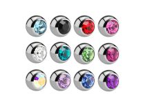 Boule Titane avec Cristal Coloré pour bijou 1,2 mm | Itc