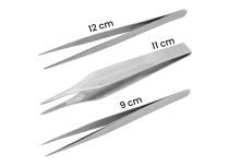 Pince brucelle Inox pointue crantée long. 11 cm