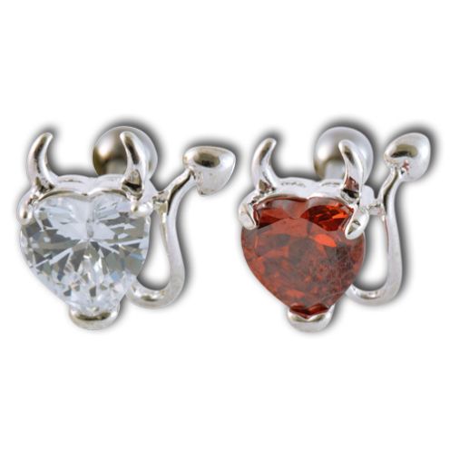 Bijou De Nombril Cœur Diable En Acier Inoxydable Pour Femme – Cadeau Romantique Et Tendance