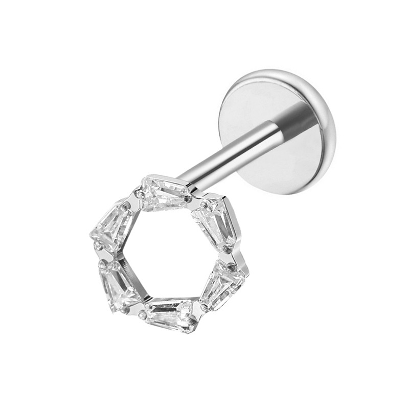 Labret Titane ASTM F136 interne 1,2x8 circulaire strass blanc | iTC