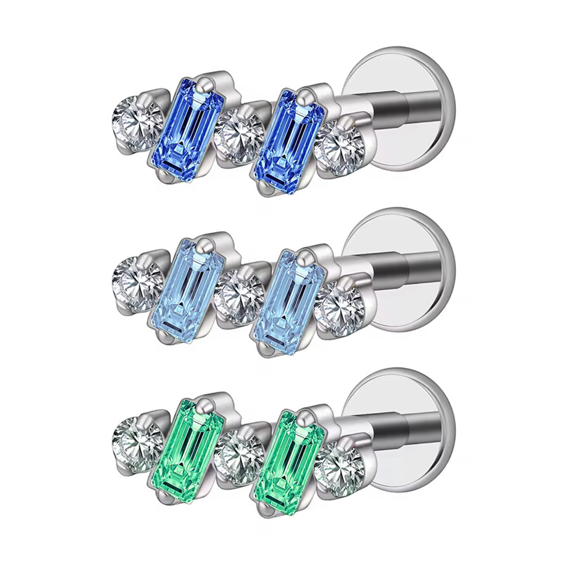 Labret Titane ASTM F136 interne 1,2x8 ornement strass | iTC