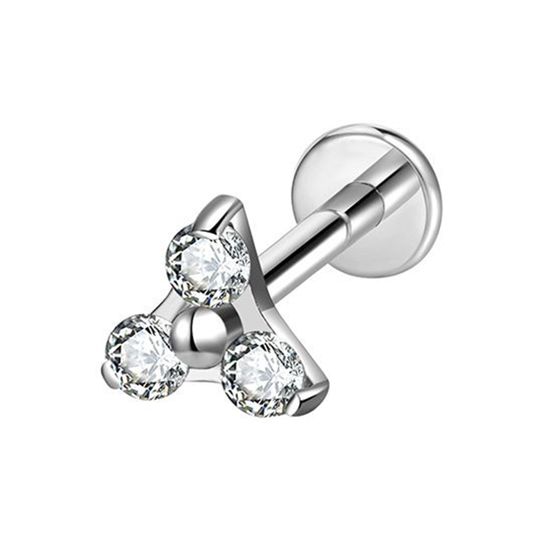 Labret Titane ASTM F136 interne 1,2x8 triskel scintillant | iTC