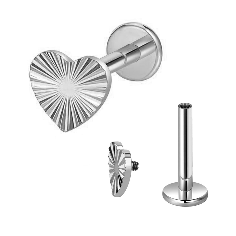 Labret Titane ASTM F136 interne  1.2x8 cœur strillé | iTC