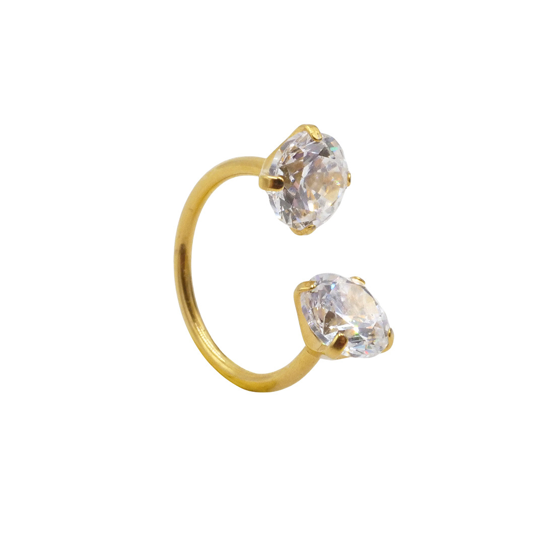 Anneau de nez titane pvd gold