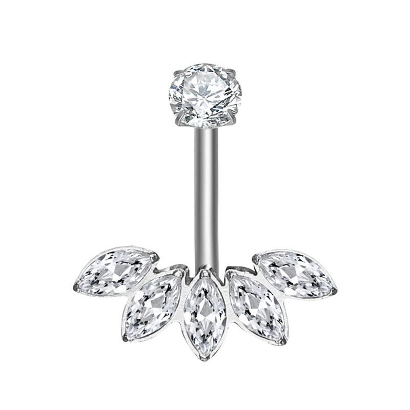Banane Titane ASTM F136 interne 1.6x10 marquise strass blanc | iTC