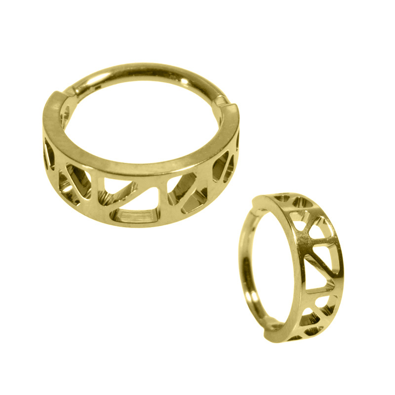 Anneau charnière titane pvd gold 1.2mm sculpté | iTC