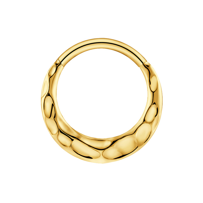 Anneau titane ASTM F136 pvd gold 1,2mm motif vague | iTC