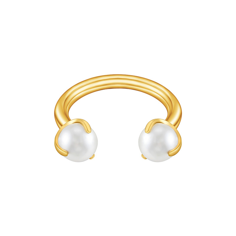 Fer à cheval titane ASTM F136 pvd gold  interne 1.2mm perle blanche 3mm | iTC