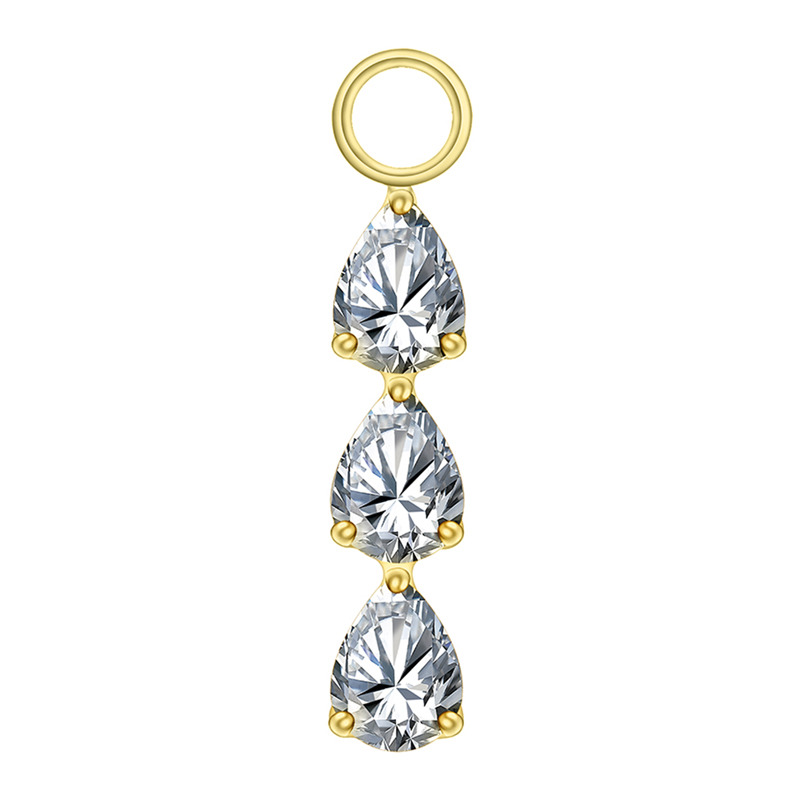 Charms pendant titane pvd gold triple goutte 4 mm | iTC